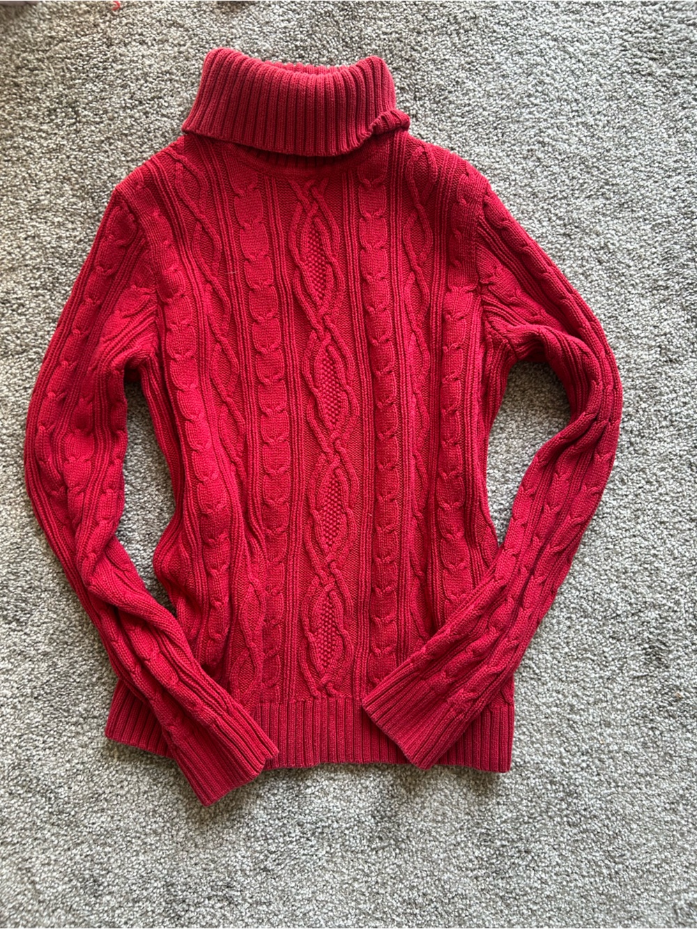 croft & barrow Red Cable-Knit Turtleneck Sweater